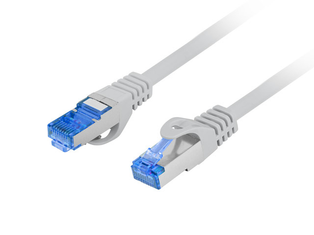 Lanberg - Patch cable - CAT 6a - RJ-45 - male - RJ-45 - male - RJ-45 - 2 m - Grey - RAL 7035