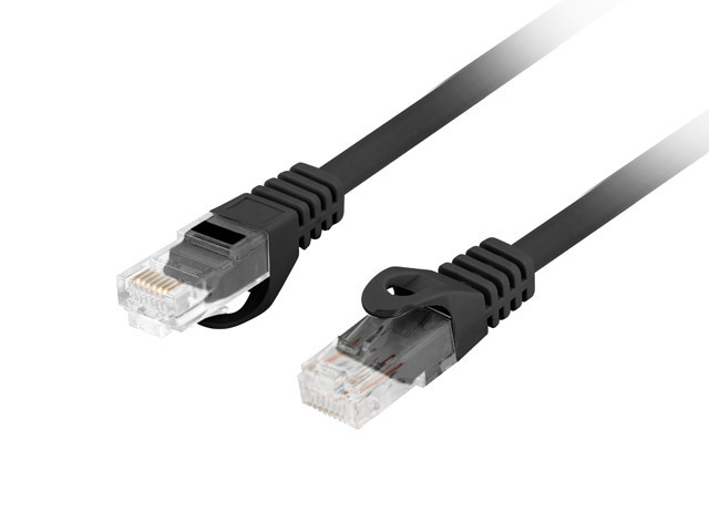 Lanberg - Patchcord Cat.6 UTP LSZH CU - PCU6-10CU-0050-BK - 0.5 m - Black