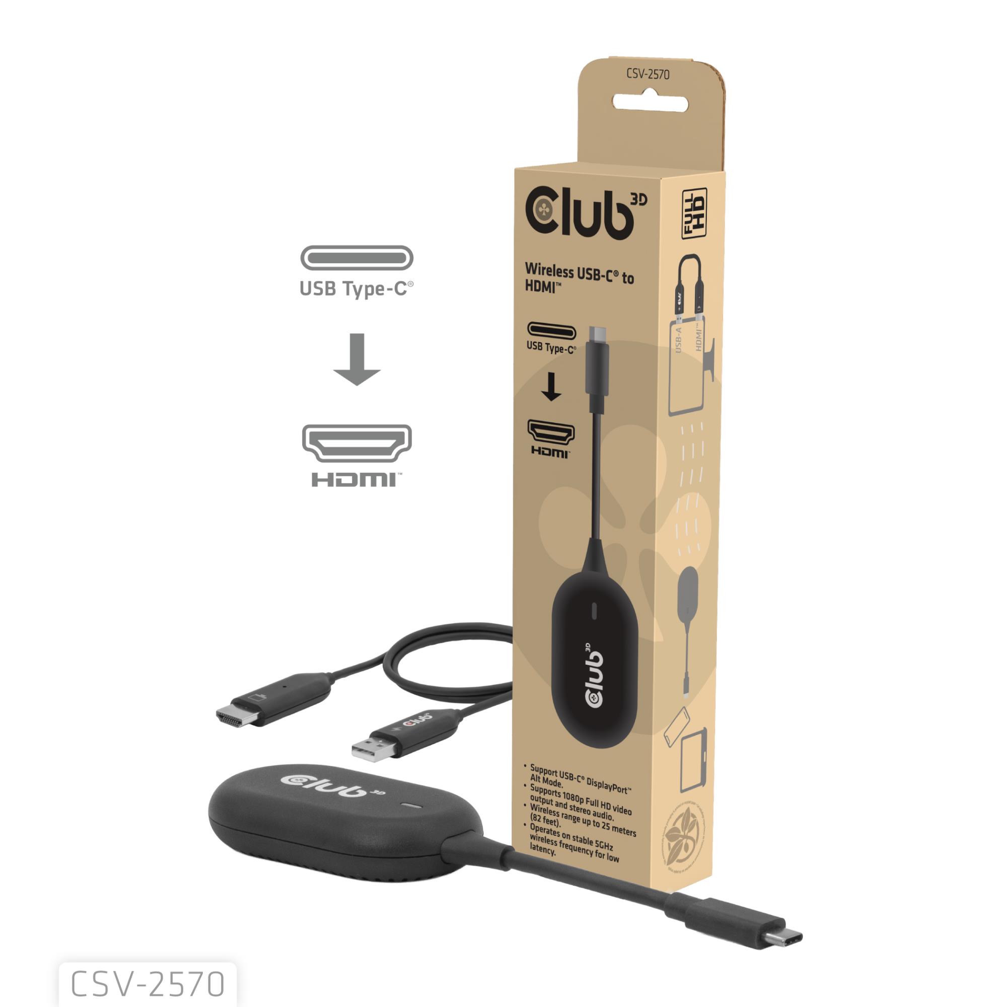 I/O ADAPTER WRL USB-C TO HDMI/CSV-2570 CLUB3D