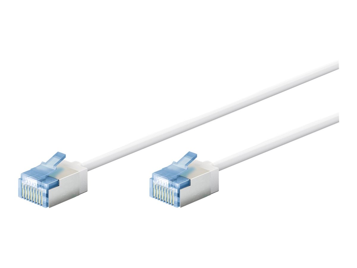 Goobay 74326 Ultra-Flexible CAT 6A Patch Cable, Slim, U/FTP, 0.15 m, White - Goobay