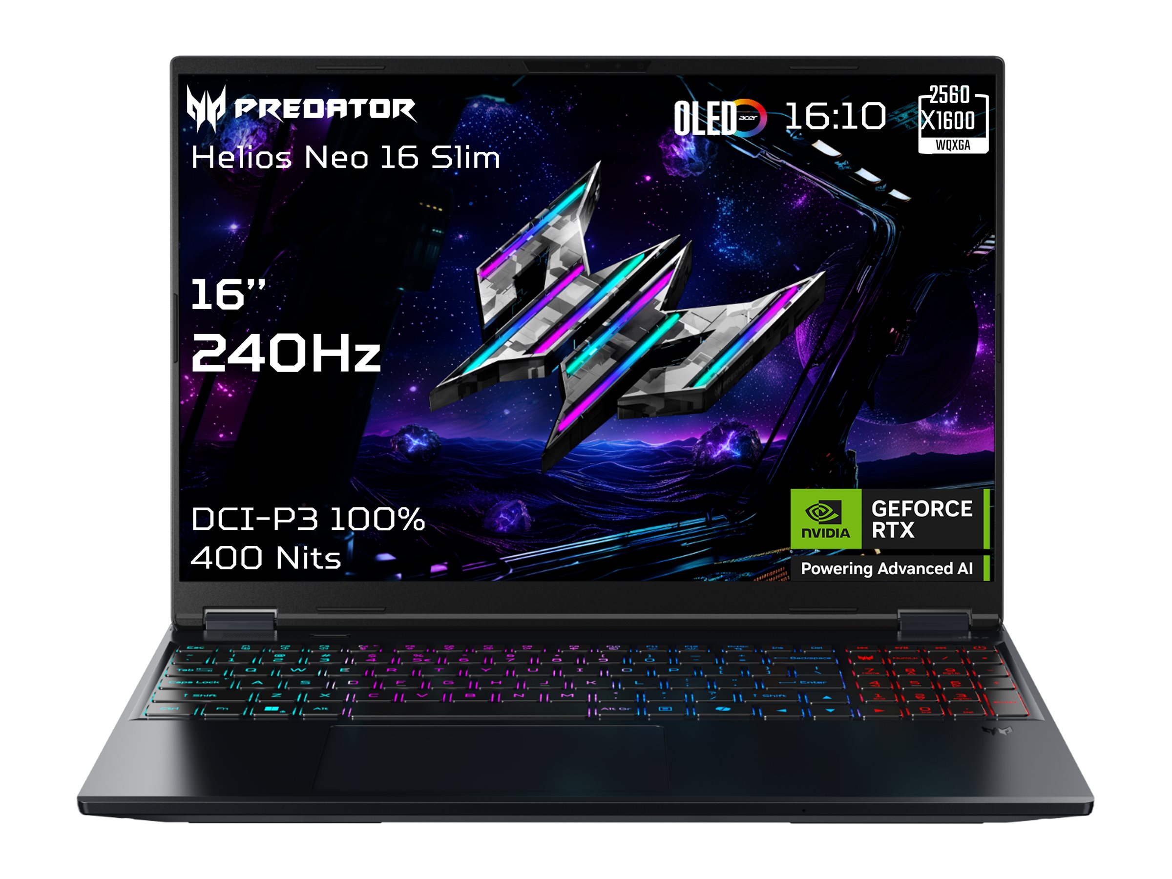 Acer - Predator Helios Neo 16S AI PHN16S-71-95J5 - Black - 16 " - OLED - WQXGA - 240 Hz - Intel Core Ultra 9 - 275HX - 64 GB - DDR5 - Solid-state drive capacity 1000 GB - NVIDIA GeForce RTX 5070 Ti - Windows 11 Home - Keyboard language English - Keyboard 
