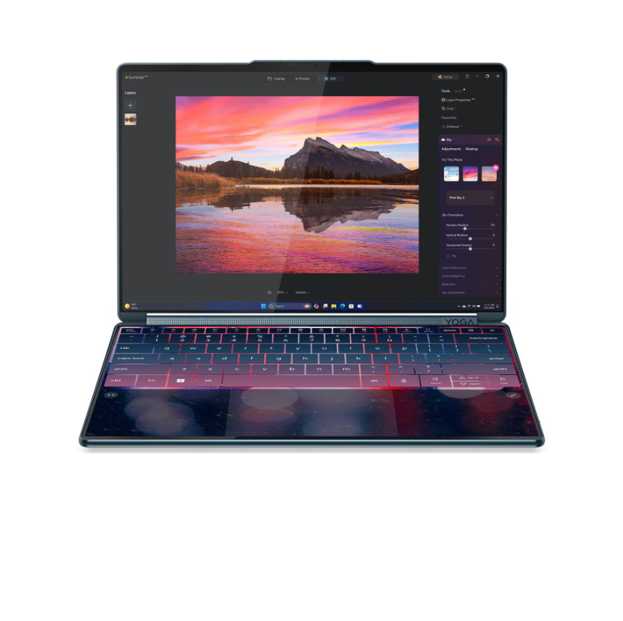 Lenovo Yoga Book 9 14IAH10 Intel - Tidal Teal - 2x14 " - OLED - Touchscreen - 2.8K WQXGA+ - 2880 x 1800 pixels - Intel Core Ultra 7 - 255H - 32 GB - Soldered LPDDR5X - Solid-state drive capacity 1000 GB - Intel Arc 140T GPU - Windows 11 Home - 802.11be - 