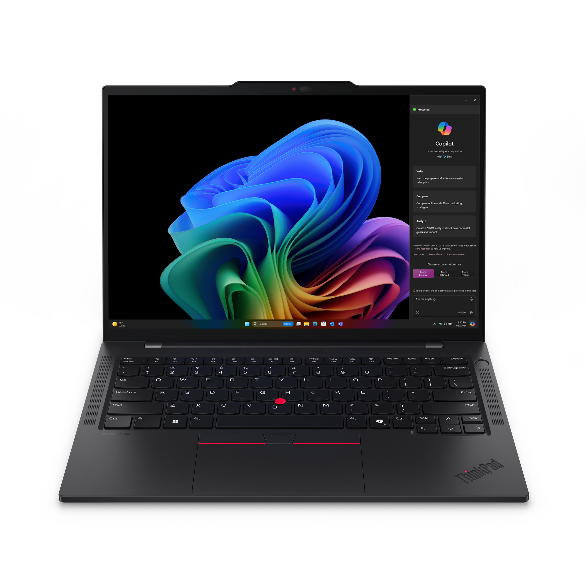 Lenovo ThinkPad T14s Gen 6 Snapdragon® X Elite X1E-78-100 512GB SSD 32GB 14" (1920x1200) TOUCHSCREEN WIN11 Pro BLACK Backlit Keyboard FP Reader 1YW