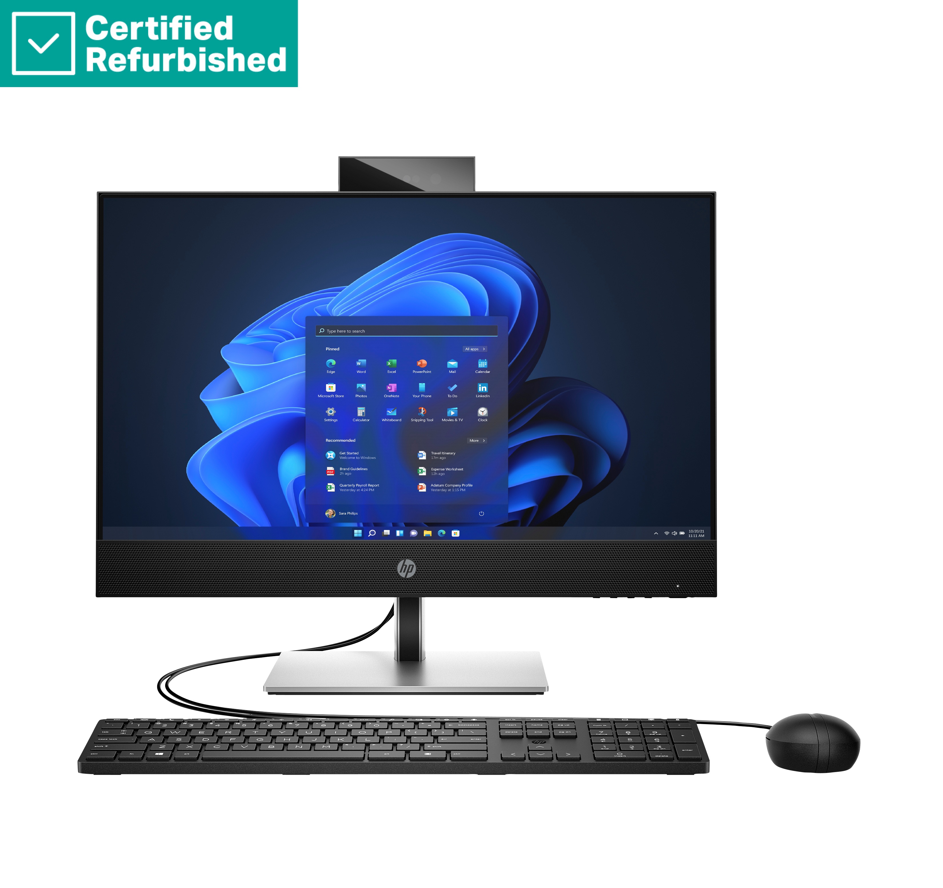 RENEW SILVER HP Pro 440 G9 AIO All-In-One - i7-12700T, 8GB, 512GB SSD, 23.8 FHD Touch AG, Height Adjustable, USB Mouse, DOS, 1 years