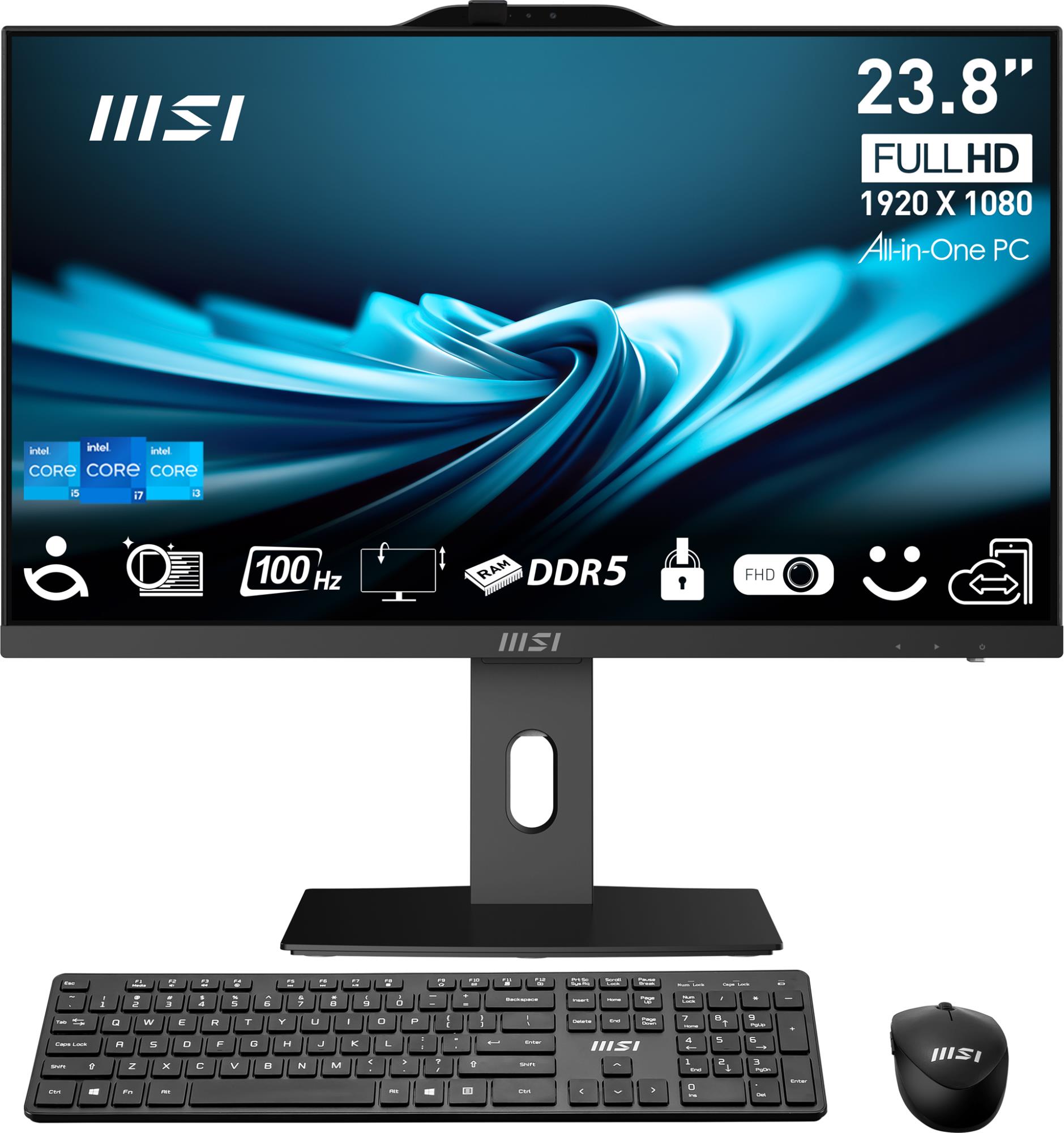 Monoblock PC|MSI|CPU Intel|Intel® CoreT i7|i7-14700|RAM 16 GB|DDR5-SDRAM|Screen 23.8 "|Touchscreen Yes|1920 x 1080 pixels|Storage 1000 GB|SSDs 1000 GB|Not available|On-board graphics Yes|Intel UHD Graphics 770|Black|PROAP242P14M-1096XEU