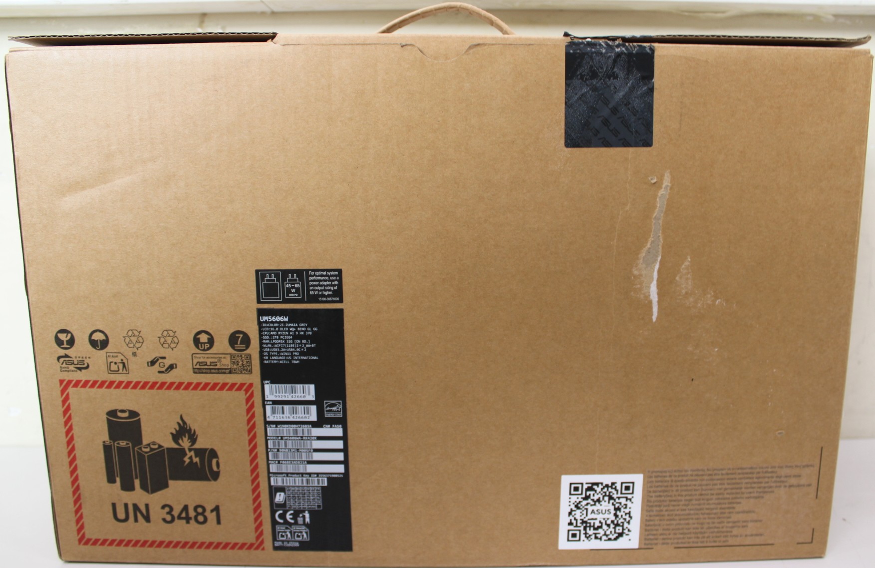 SALE OUT. Asus UM5606WA-RK420X/HX370/0002TA/32G/UI/UM5606WA-2IRK/V/WAF/HB - Asus Zenbook S16 UM5606WA-RK420X - Zumaia Gray - 16 " - OLED - 3K - 2880 x 1800 pixels - Glossy - AMD Ryzen AI 9 - HX370 - 32 GB - LPDDR5X - Solid-state drive capacity 2000 GB - A