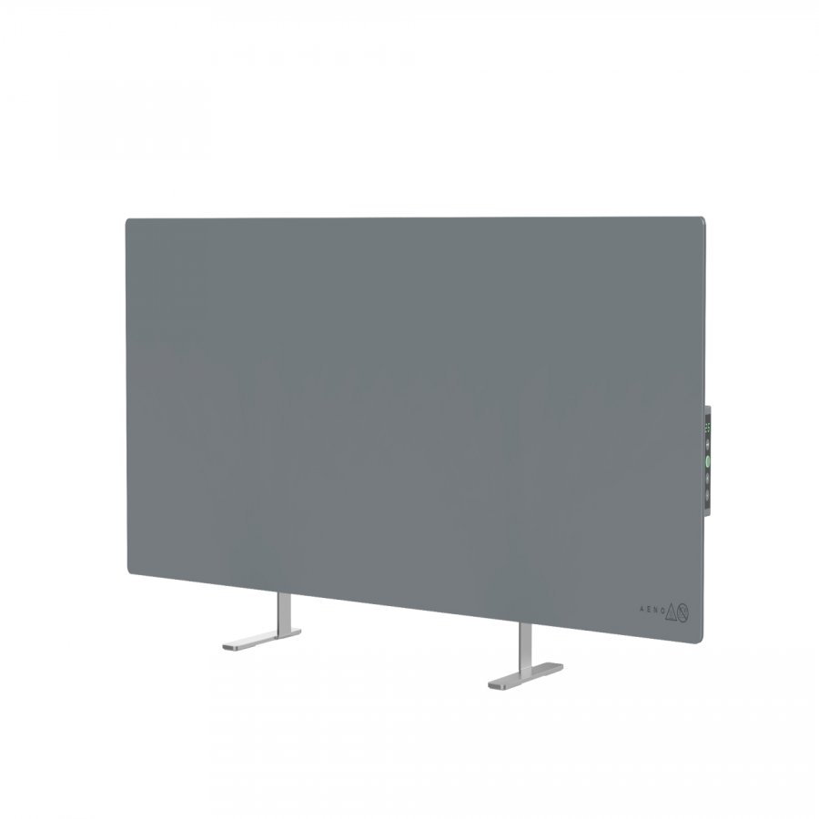 AENO Premium Eco Smart Heater, 700W, Tempered glass, Infrared+convection heating type, LED display, Plug type: Europe (E/F type), GREY