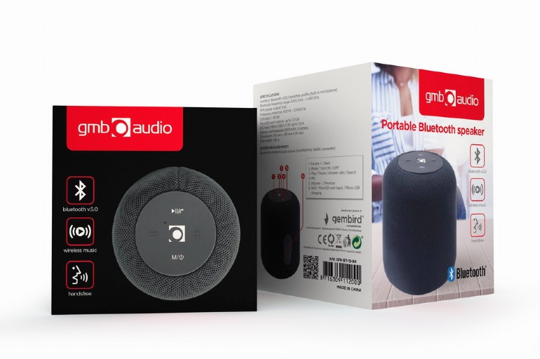 Gembird SPK-BT-15-BK Portable Bluetooth speaker, Wireless, 5 W, 1200 mAh, Black - Gembird