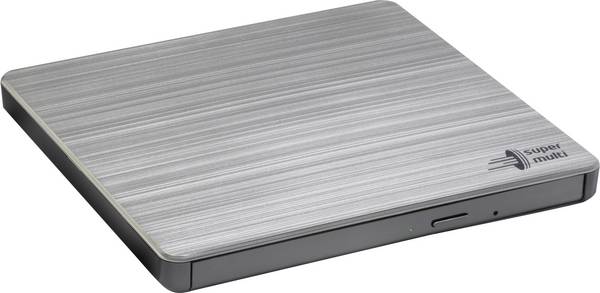 H.L Data Storage - Ultra Slim Portable DVD-Writer - GP60NS60 - Interface USB 2.0 - DVD±R/RW - CD read speed 24 x - CD write speed 24 x - Silver - Desktop/Notebook