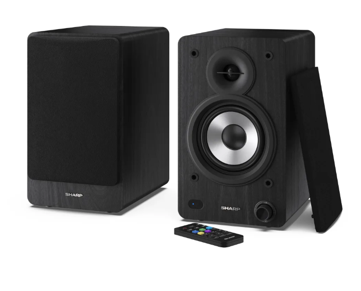 Sharp CP-SS30 Bookshelf Speakers, Black - Sharp - Speakers - CP-SS30(BK) Bookshelf - 60 W - Bluetooth - Wireless connection - Black