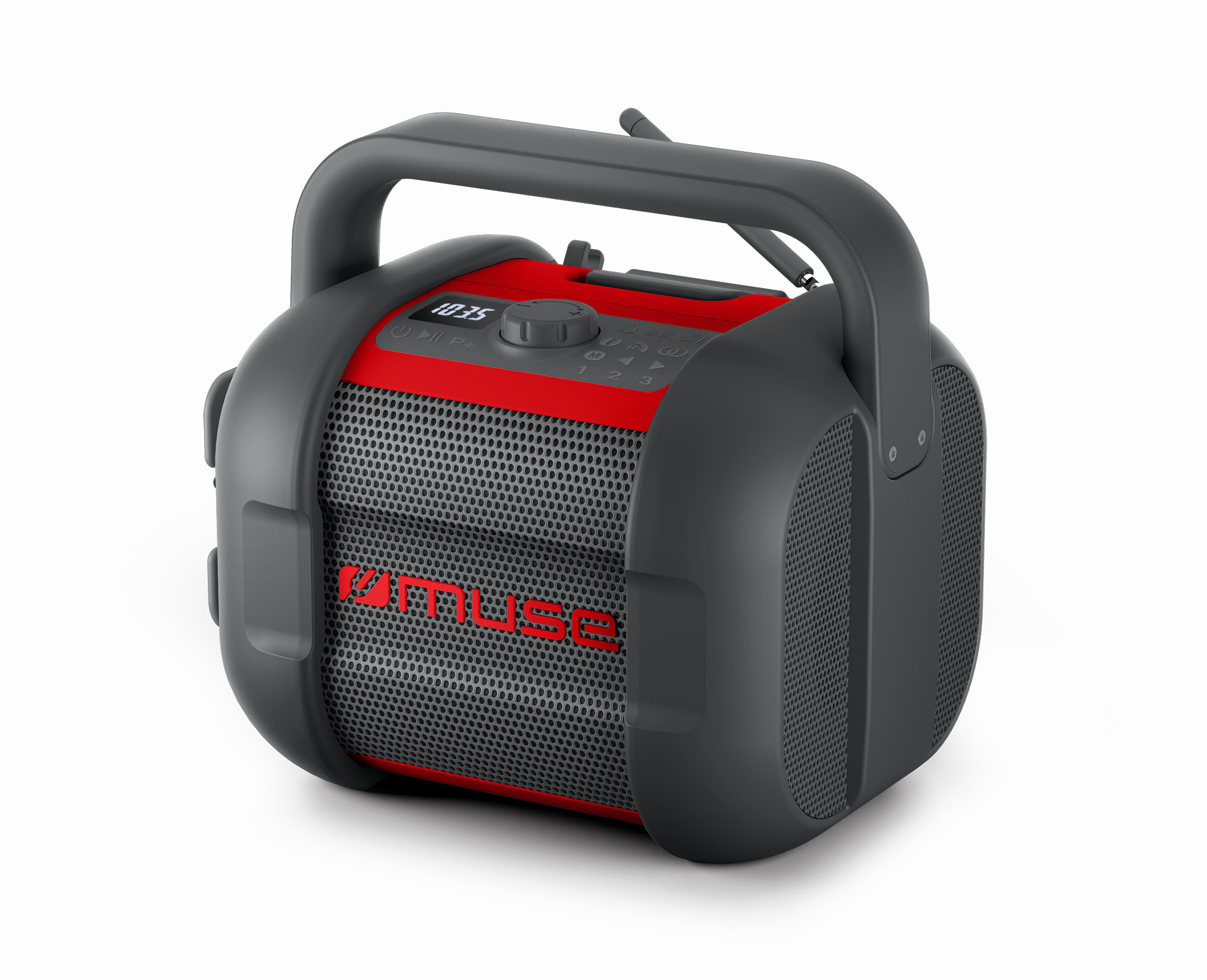Muse - Jobsite Radio - M-968 BTR - 40 W - Waterproof - Bluetooth - Wireless connection - Portable - NFC features - Black/Red