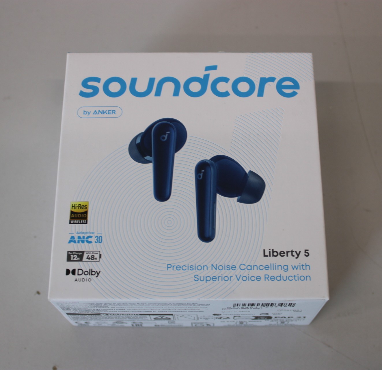 SALE OUT. - Anker Soundcore Earbuds with Dolby Audio - Liberty 5 - Bluetooth - In-Ear - Microphone - Navy blue - Noise canceling - DEMO - Warranty 24 month(s) - Wireless