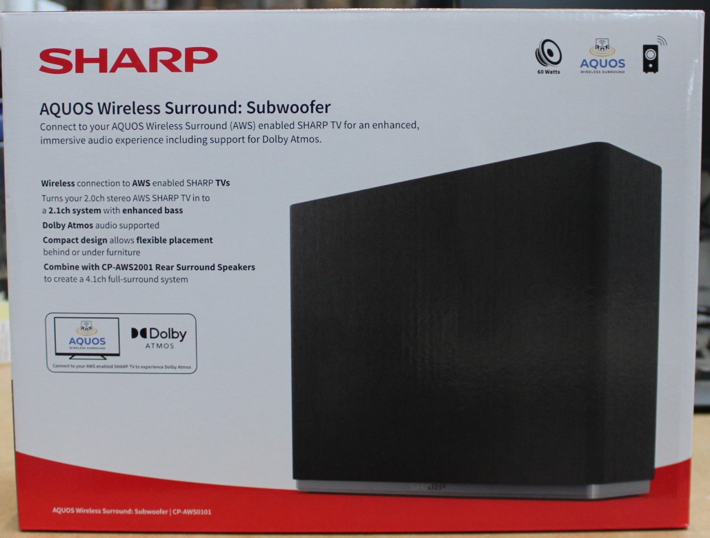 SALE OUT. Sharp AQUOS Wireless Surround Subwoofer - Sharp AQUOS Surround Subwoofer - CP-AWS0101 - Wi-Fi - DAMAGED PACKAGING - Wireless connection