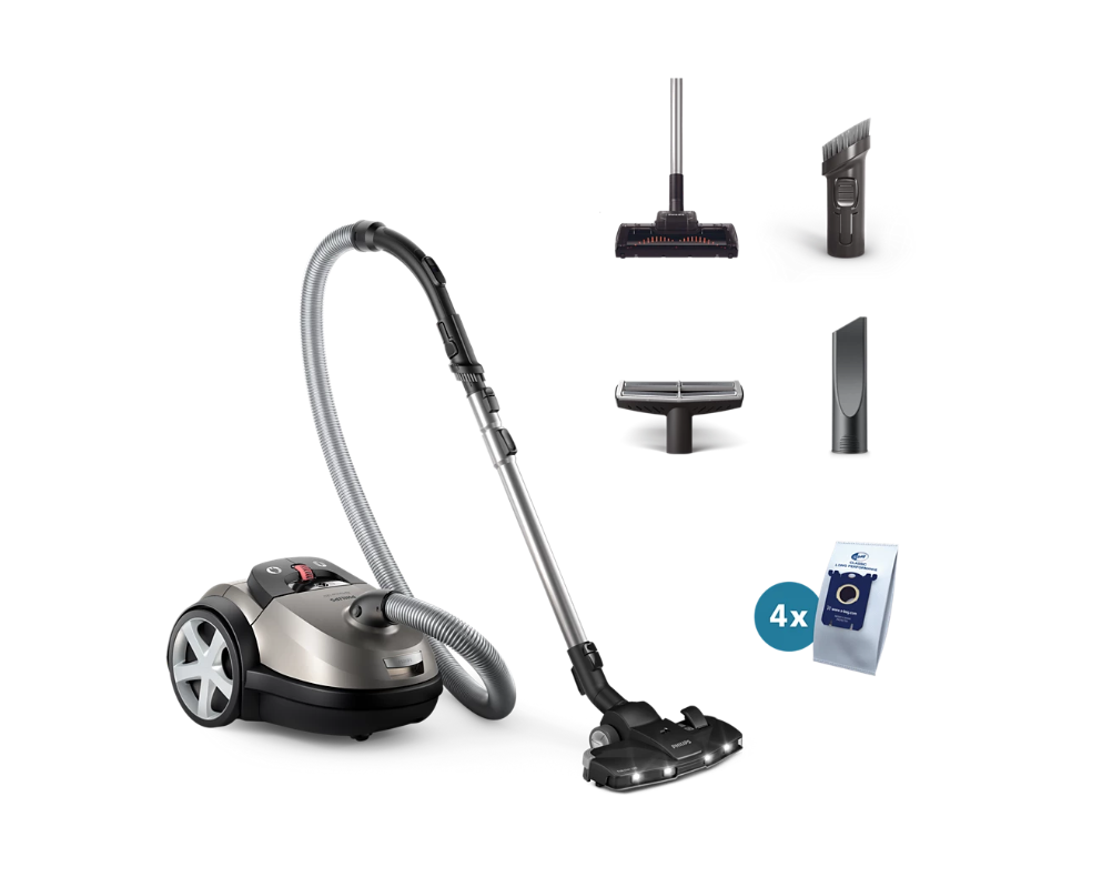 Philips Vacuum cleaner - XD8152/12 - Bagged - Power 900 W - Dust capacity 4 L - Pearl Metal
