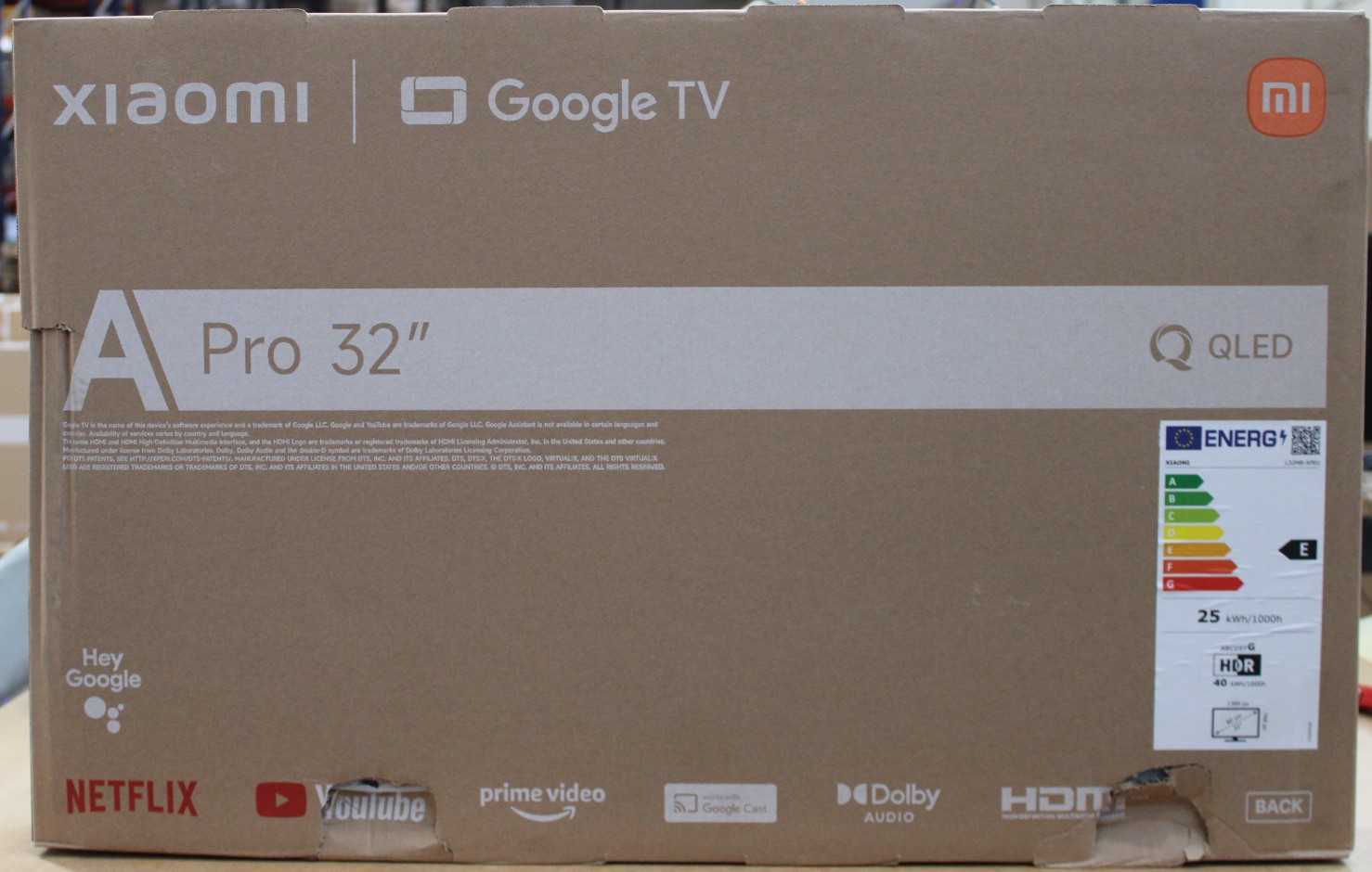 SALE OUT. - Xiaomi QLED TV A Pro 2026 - 32" - Smart TV - Google TV - HD - Dark Gray - DAMAGED PACKAGING, CRACKED BODY (BACKSIDE, BOTTOM)