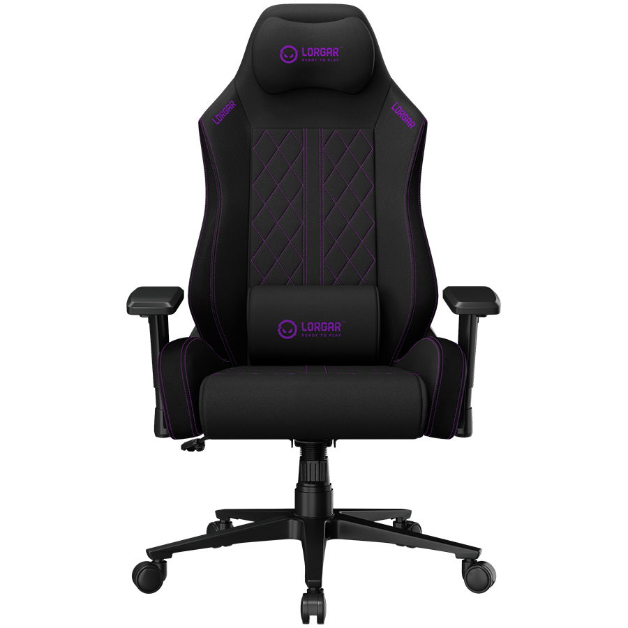 LORGAR CHA41, Ergonomic Gaming Chair Advanced, premium anti-stain fabric, Black/purple