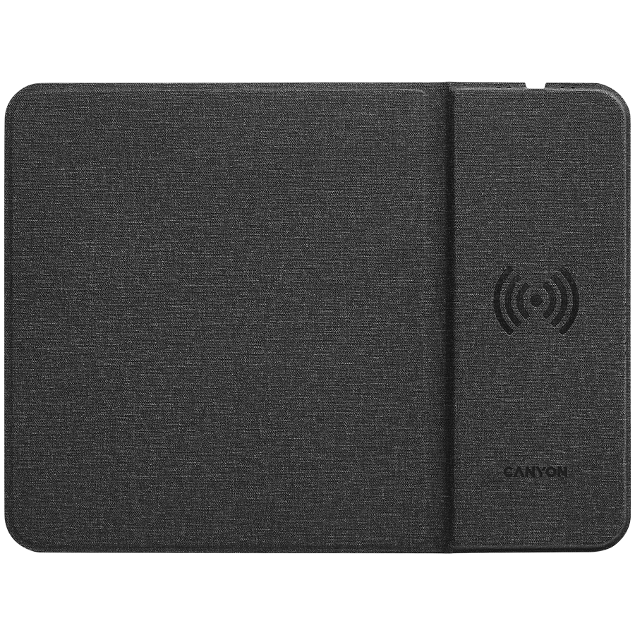 CANYON MP-W5, Mouse Mat with wireless charger, Input 5V/2A,9V2A Output 5W/7.5W/10W, 324*244*6mm, USB Type C cable length 1m, Black, 220g