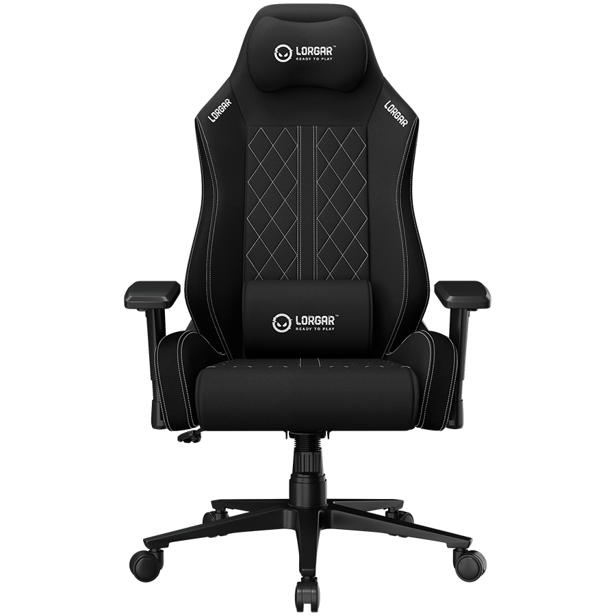 LORGAR CHA41, Ergonomic Gaming Chair Advanced, premium anti-stain fabric, Black/white