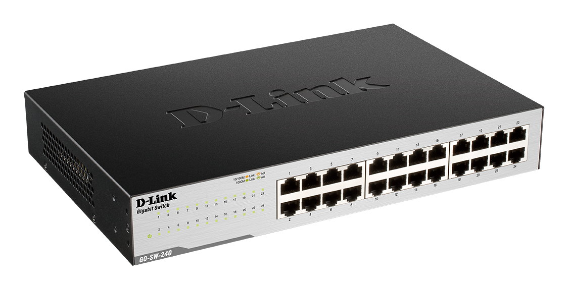 D-Link - 24-Port Gigabit Easy Desktop Switch - GO-SW-24G - Unmanaged - Desktop/Rackmountable - 24 month(s)