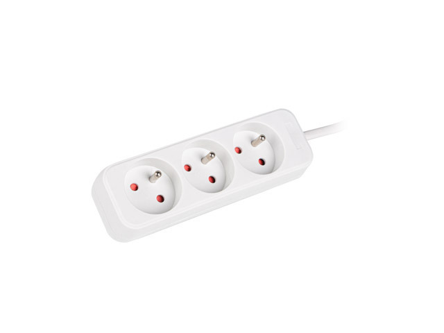 Lanberg Cable Power Strip, 3X French Outlets Quality-Grade Copper, 1.5 m - PS0-03E-0150-W
