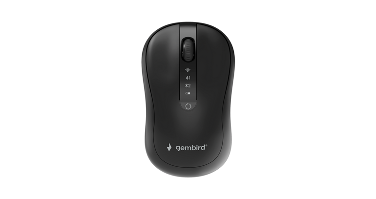Gembird Dual-mode mouse - MUSW2-4B-01 - Wireless - 2.4G, Bluetooth - Black