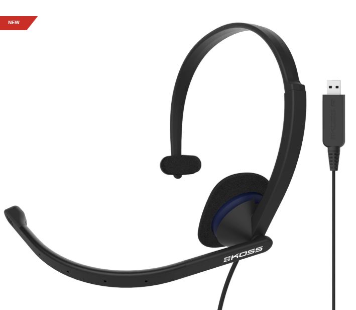 Koss - Headphones - CS195 USB - Wired - On-Ear - Microphone - Black