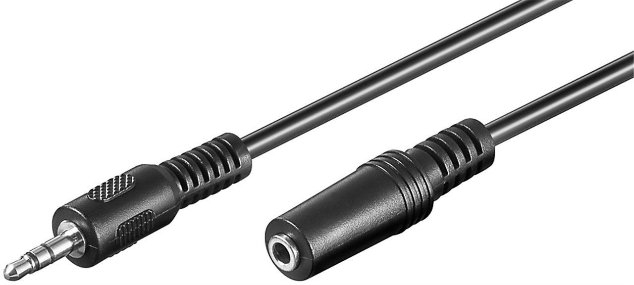 Goobay - Headphone and audio AUX extension cable; 3-pin 3.5 mm - 50090 - 5 m