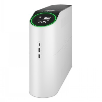 APC BACK-UPS PRO FOR GAMING, 2200VA/1320W, TOWER, 230V, 4X SCHUKO AND 2X IEC C13 OUTLETS, RGB LIGHTS, PURE SINE WAVE, ARCTIC (WHITE)