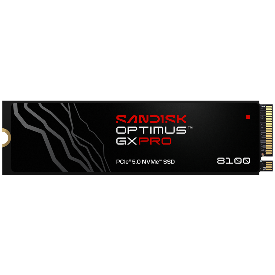 SANDISK Optimus GX PRO 8100 HeatSink 1TB M.2 2280 PCIe Gen5 x4 NVMe TLC 3D CBA, Read/Write: 14900/11000 MBps, IOPS 1600K/2400K, TBW: 600