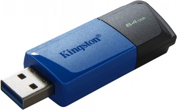 Kingston - USB 3.2 Flash Drive - DataTraveler Exodia M - 64 GB - USB Type-A - Black/Blue