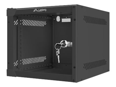 Lanberg - Rack cabinet 10" wall-mount 4U/280x310 (flat pack) with glass door - WF10-2304-10B - Black
