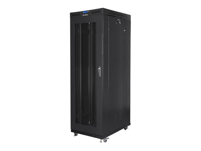 Lanberg - Rack cabinet 19" free-standing 27U/800x1200 (flat pack) with mesh door, LCD - FF01-8227-23BL - Black