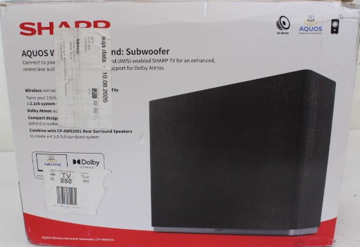 SALE OUT. Sharp AQUOS Wireless Surround Subwoofer - Sharp - AQUOS Surround Subwoofer - CP-AWS0101 - Wi-Fi - DAMAGED PACKAGING, USED