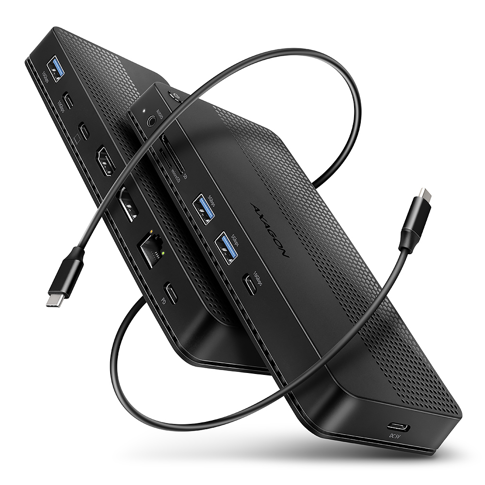 AXAGON USB4 40Gbps DUAL 4K DISPLAY 12in1 Dock - HMC-U4