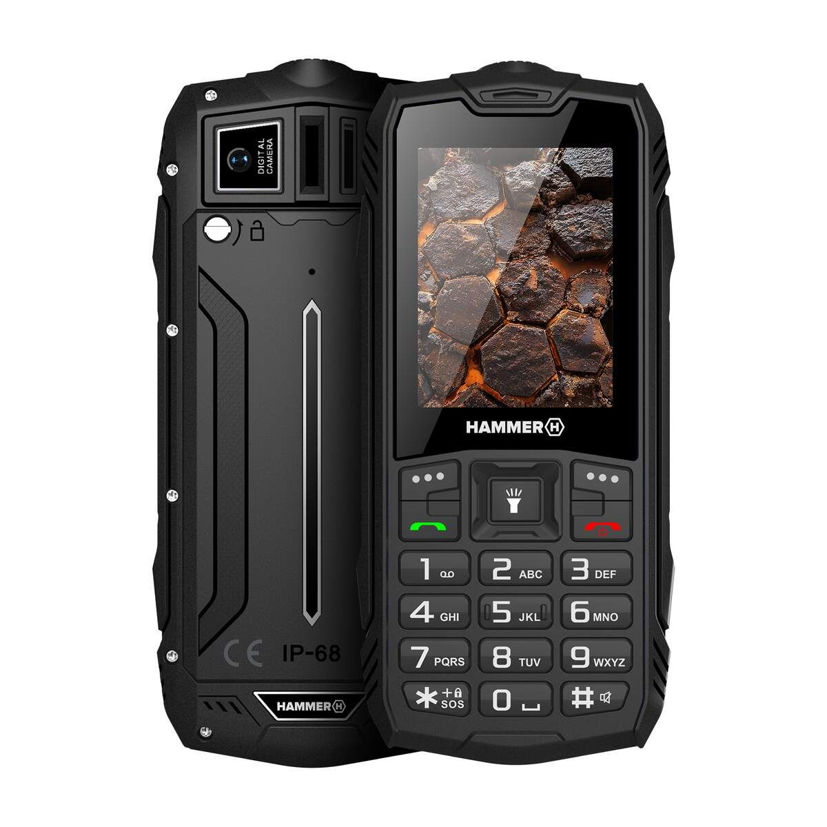 SALE OUT. Hammer ROCK LTE - Black - 2.4 " - IPS - 48 MB - 128 MB - Dual SIM - Main camera resolution 2 MP - 3000 mAh - USED, REFURBISHED, WITHOUT  ACCESSORIES