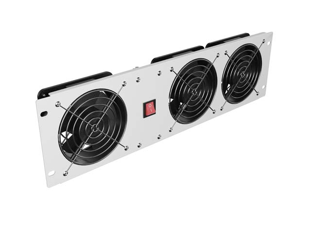 Lanberg Vertical Ventilation Panel 19" 3U for Rack three Fans 230V - AK-1506-S - Grey