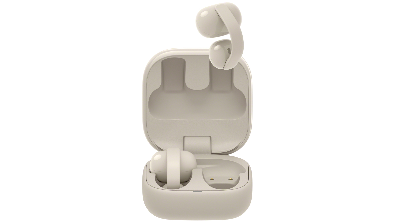 Sony - Earbuds - LinkBuds WF-LC900 Clip - Bluetooth - Open-Ear - Greige - Wireless