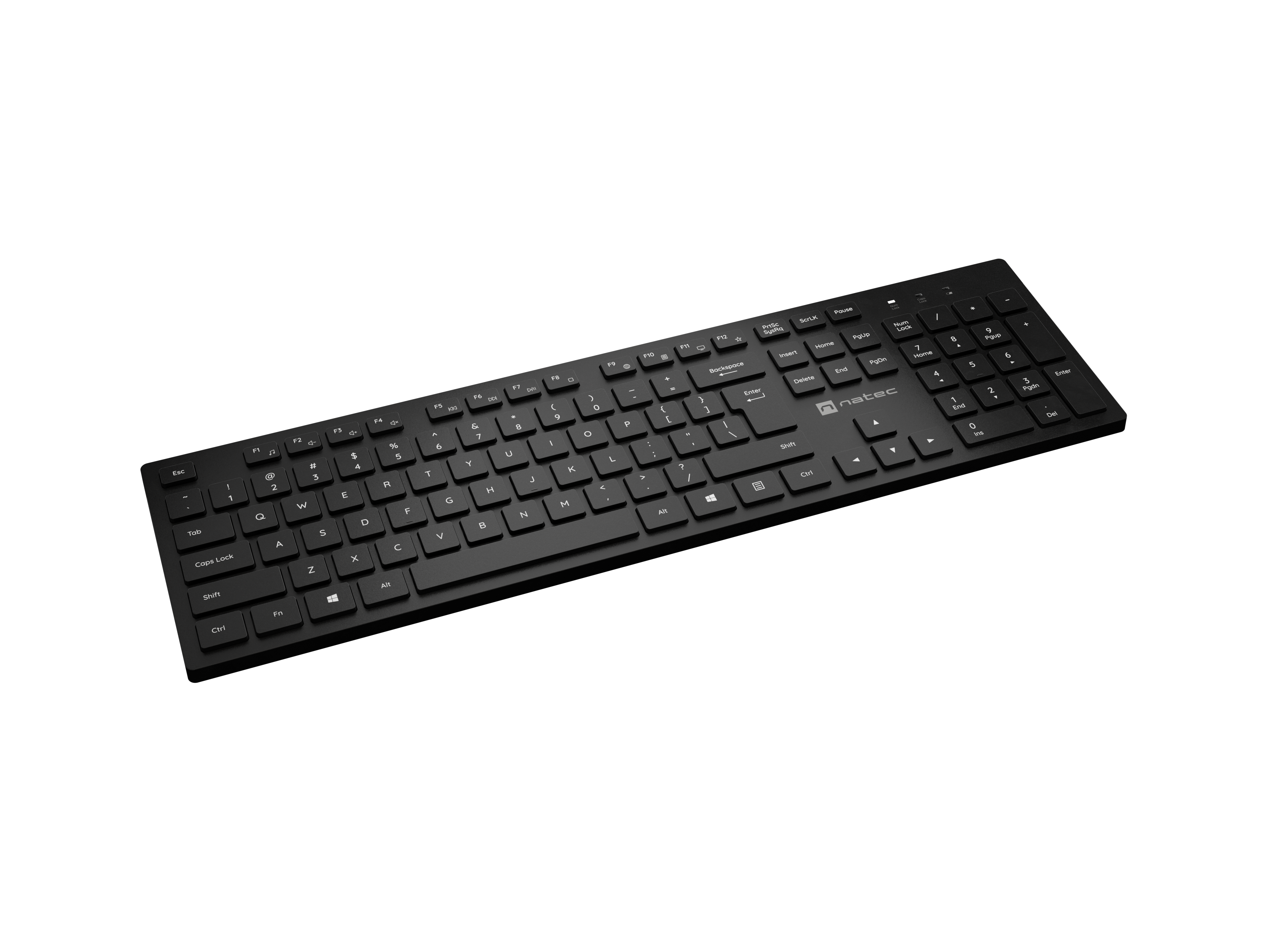 Natec Herring - Keyboard - Wireless - US - Black