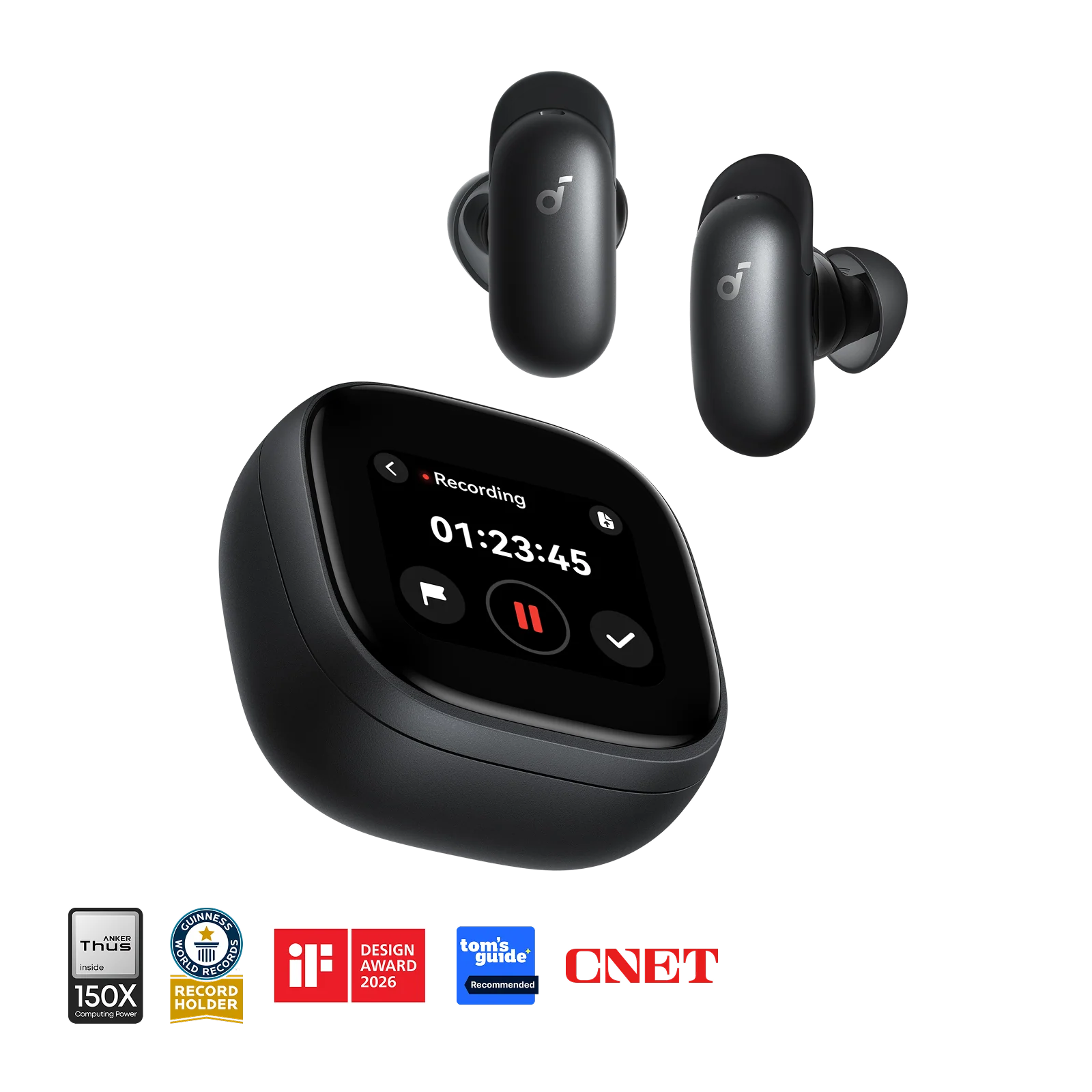 Anker Soundcore Wireless Earbuds - Liberty 5 Pro Max - Bluetooth - In-Ear - Microphone - Black - Noise canceling - Noise reduction