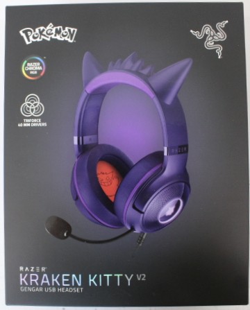 SALE OUT. Razer Kraken Kitty V2 Headset, Pokémon Gengar Ed. - SALE OUT. Razer - Headset - Kraken Kitty V2 - Yes - Wired - Over-ear - DEMO