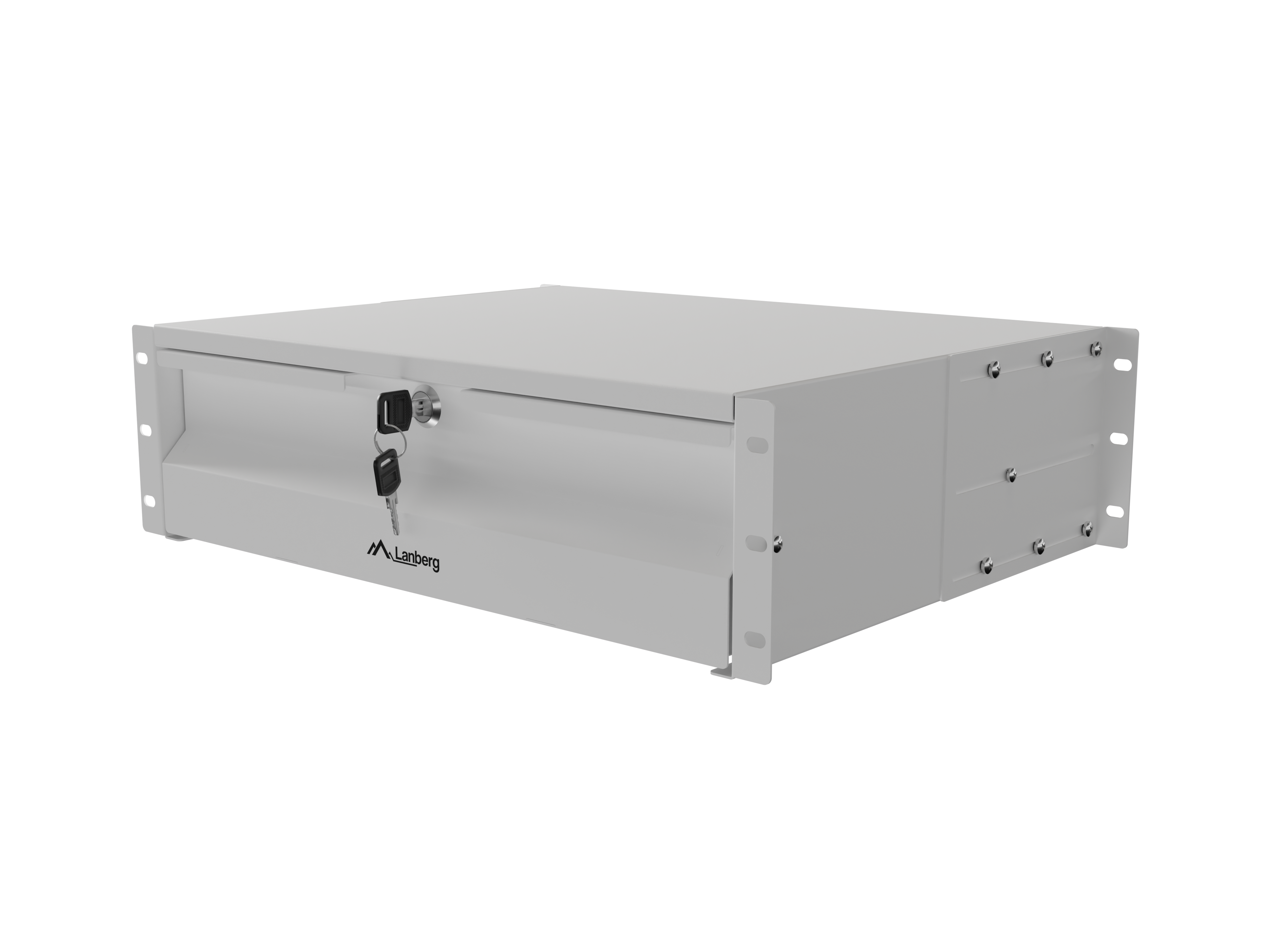 Lanberg AK-2003-S - 19" Drawer 3U, max load capacity up to 90 kg, 4 point assembly - 48.26 x 36 x 13.2 cm - Grey