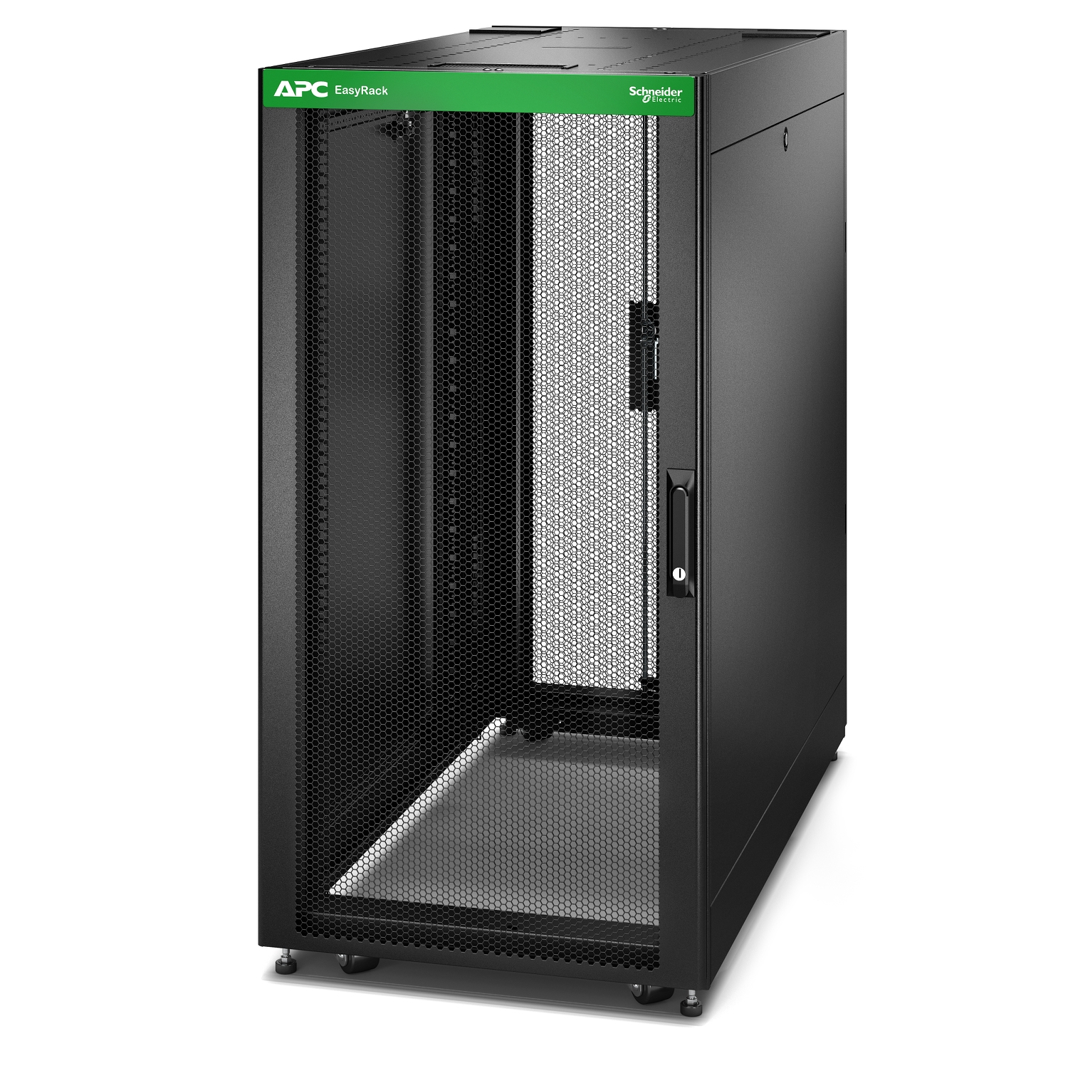 APC Easy Rack 600mm/24U/1200mm , with Roof, Side panel,castors,feet and 4 Brackets, No Bottom, black - Schneider Electric