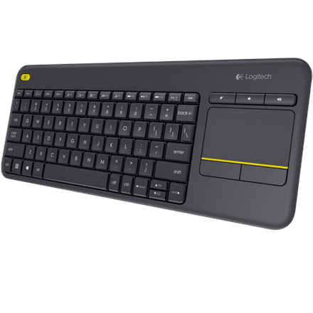 Logitech - K400 Plus - Keyboard with Trackpad - Wireless - US - Black - • Keyboard• Unifying receiver • 2 AA batteries (pre-installed)• User documentation