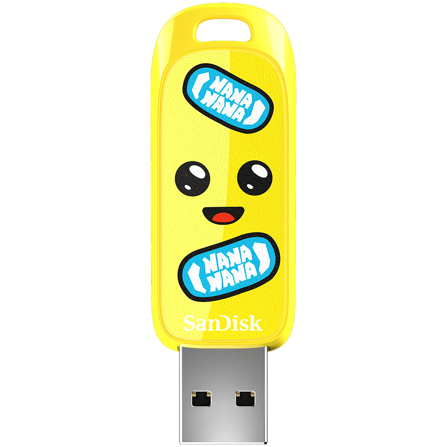 SANDISK USB 3.2,Ingot Type-A,130MB/s,Fortnite Peely Edition,4x6 Box with Window,Global