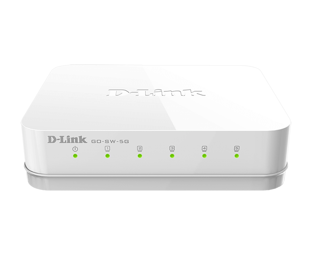 D-Link - Switch - GO-SW-5G/E - Unmanaged - Desktop - Gigabit Ethernet (copper) ports quantity 5 - Power supply type External