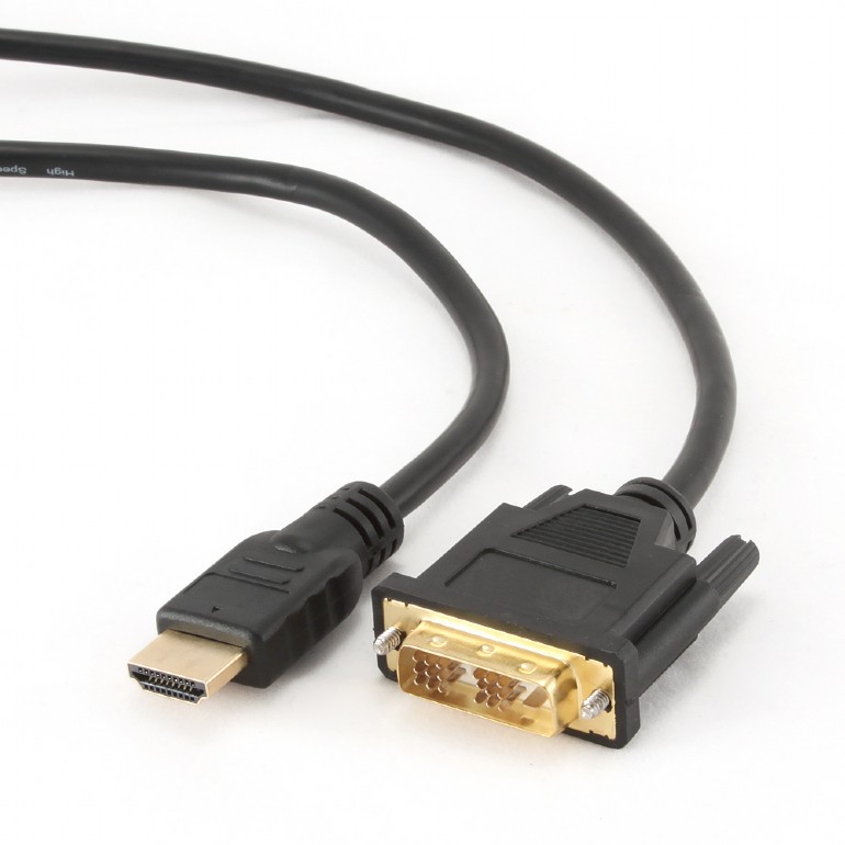 Gembird - HDMI to DVI cable (Single Link) - HDMI 19pin male - DVI 18+1pin male - HDMI to DVI-D - 0.5 m