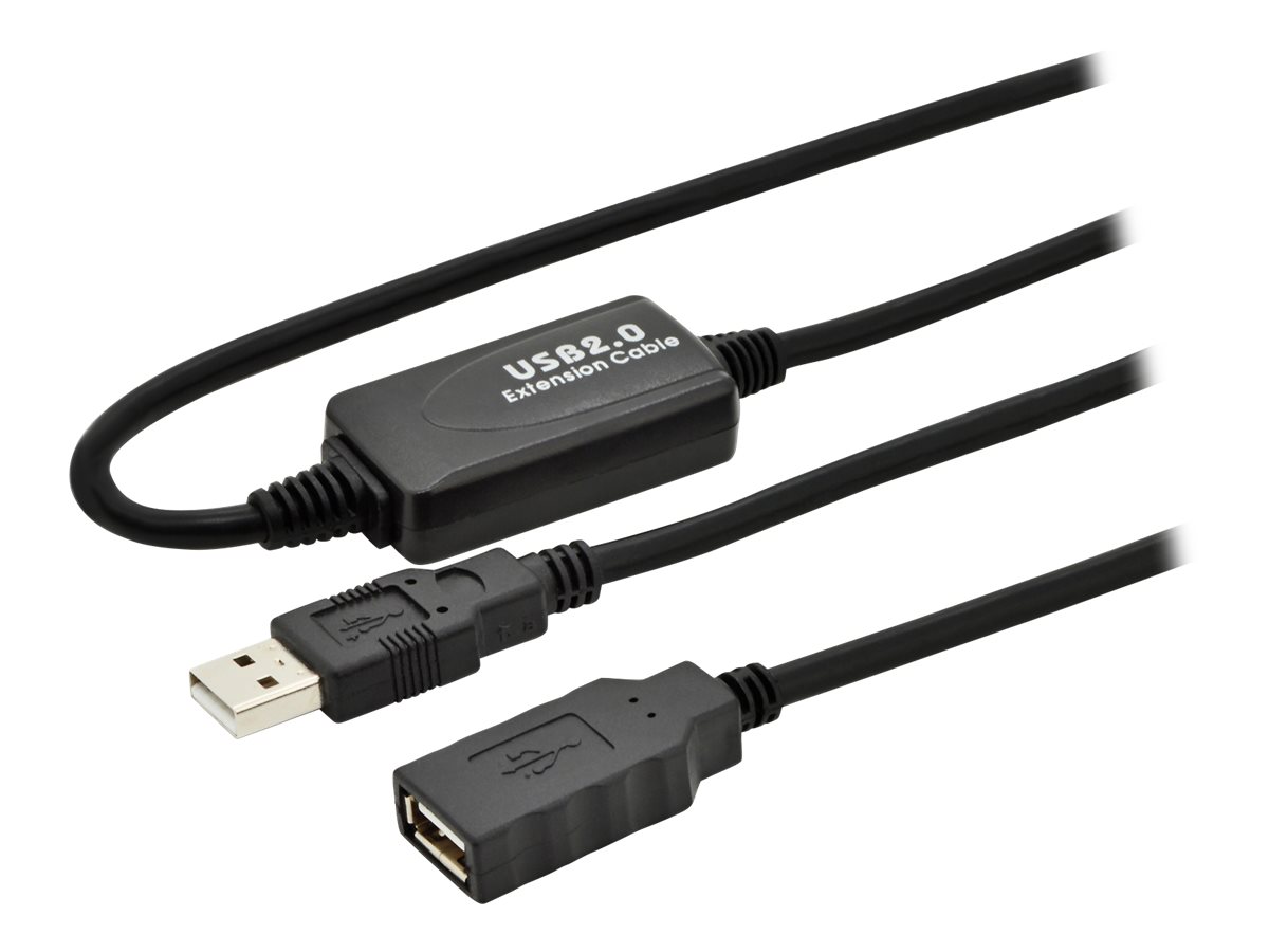 Digitus - Active USB 2.0 Repeater/Extension Cable - DA-73100-1 - USB 2.0 USB A (Male) - USB A (Female)