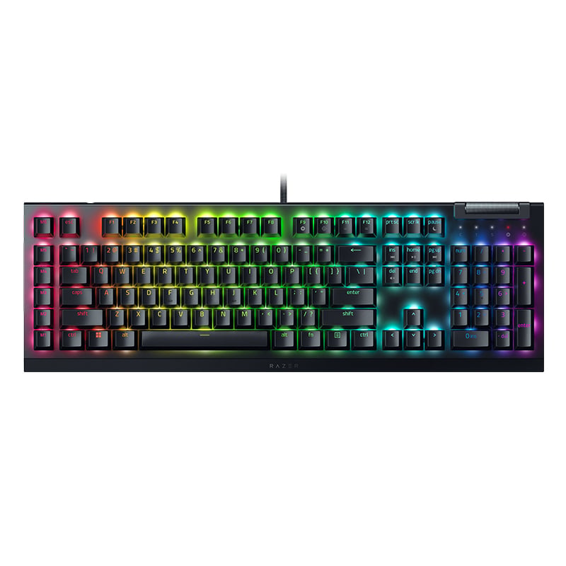 Razer - Mechanical Gaming Keyboard - BlackWidow V4 X - Mechanical Gaming Keyboard - Wired - US - Yellow Mechanical Switches (Linear) - Black