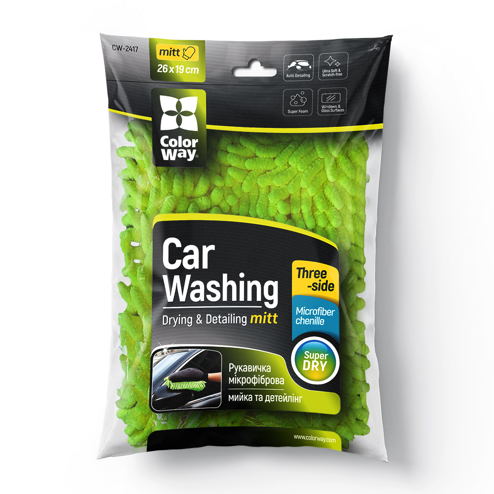 ColorWay - CW-2417 - Microfiber car wash and polish glove, double-sided