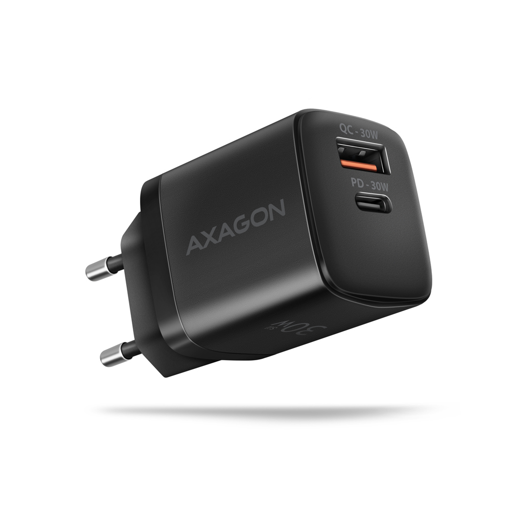 AXAGON Sil wallcharger 2x port (USB-A + USB-C), 30W - ACU-PQ30